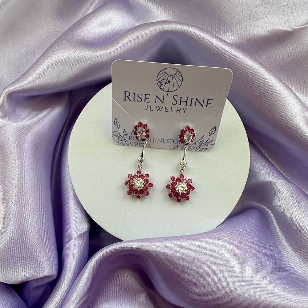 Luxury Ruby Flower - Platinum Plated